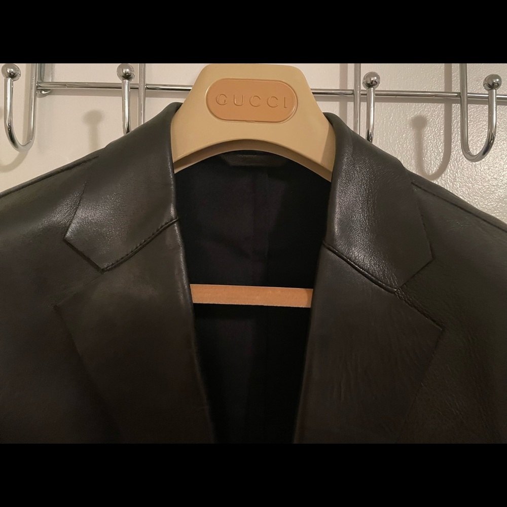 GUCCI MEN’S LEATHER BLAZER JACKET - SIZE 48